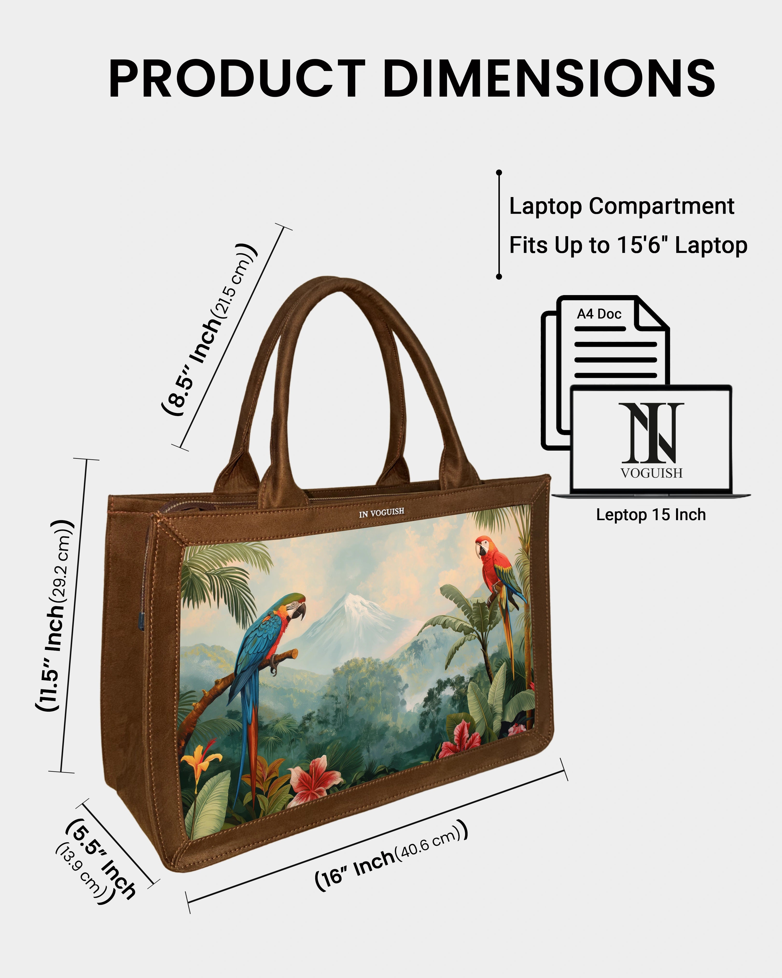 Voguish Tropical Paradise Parrot Luxe Canvas Tote Bag