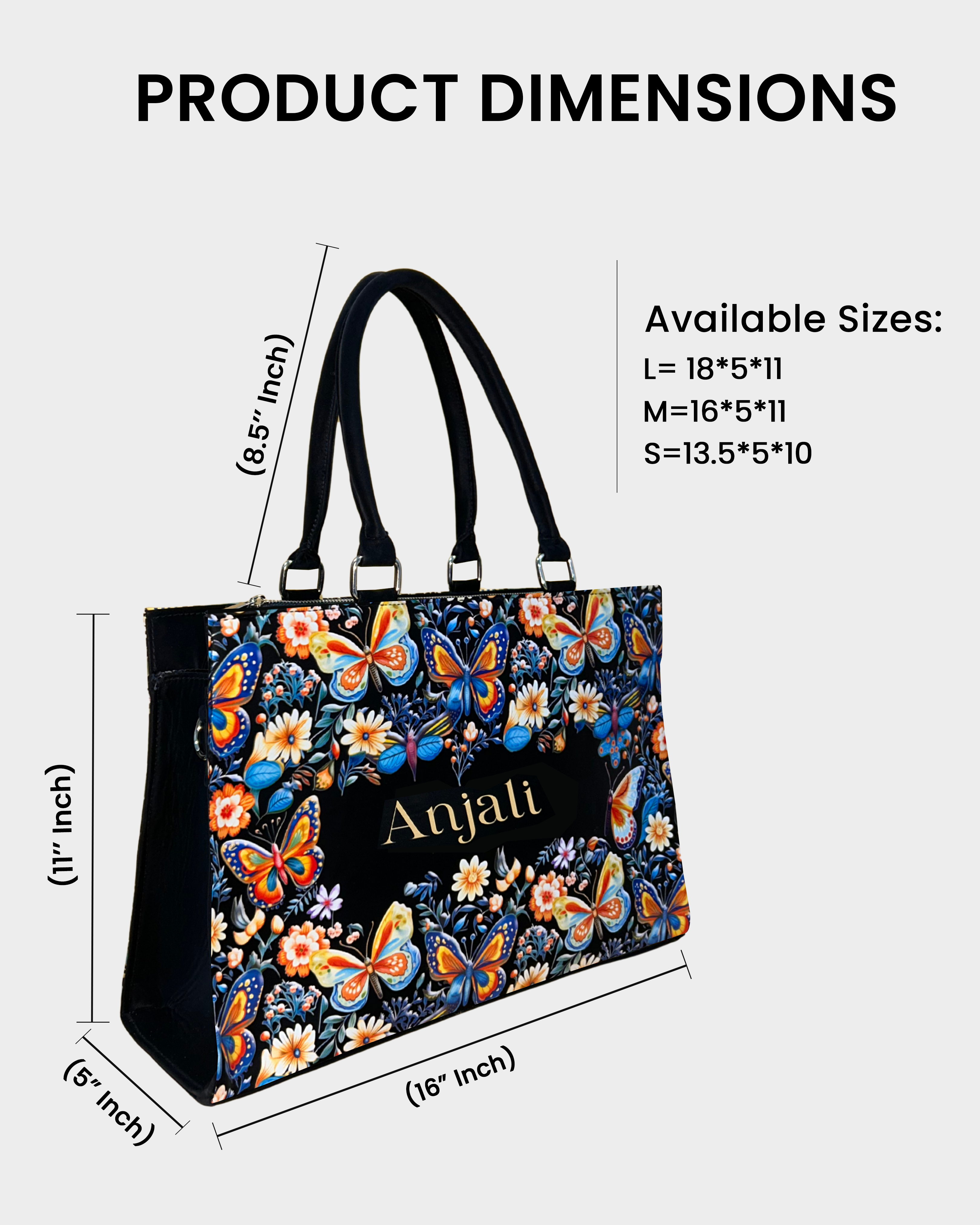 Blossom Butterflies Colorful Voguish Customized Tote Bag