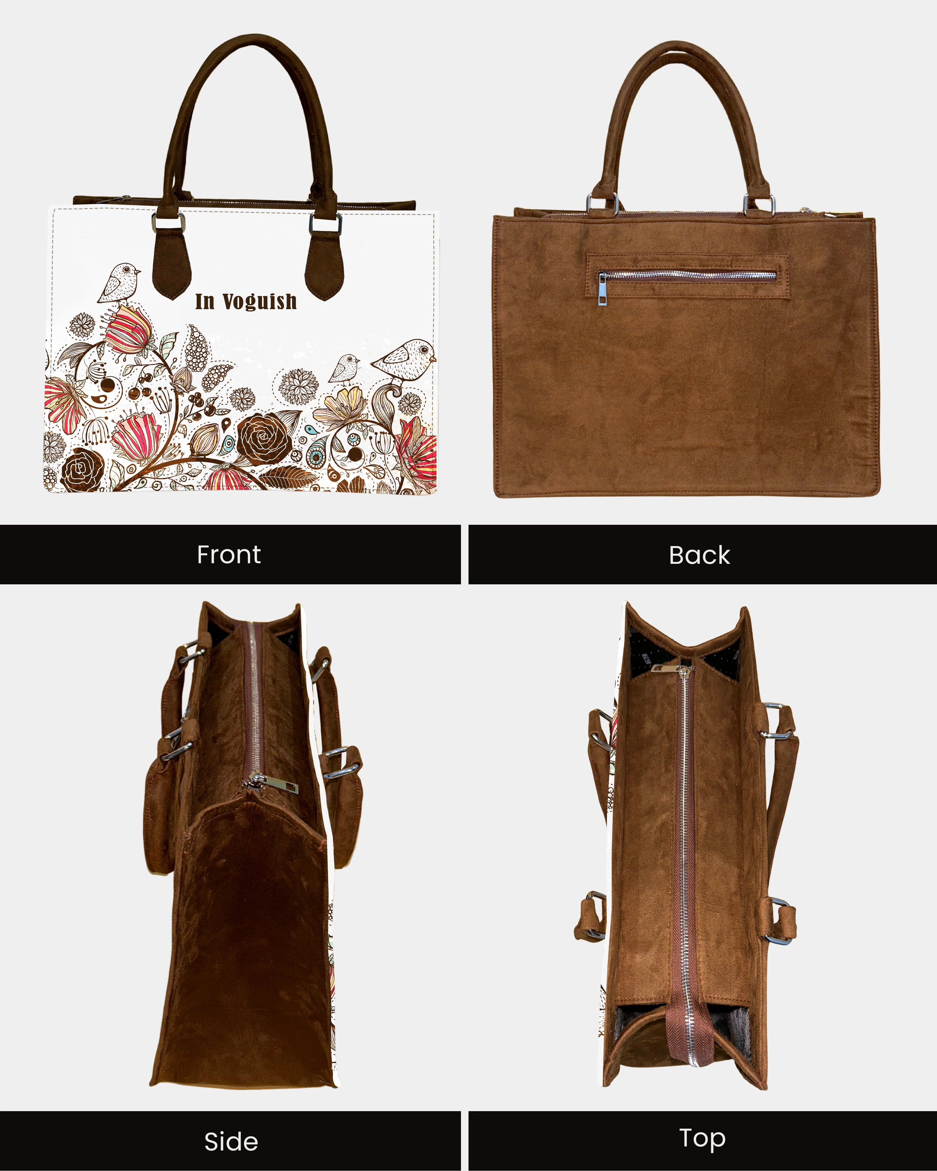 Enchanted Birds & Bloom Personalized Canvas Tote Bag