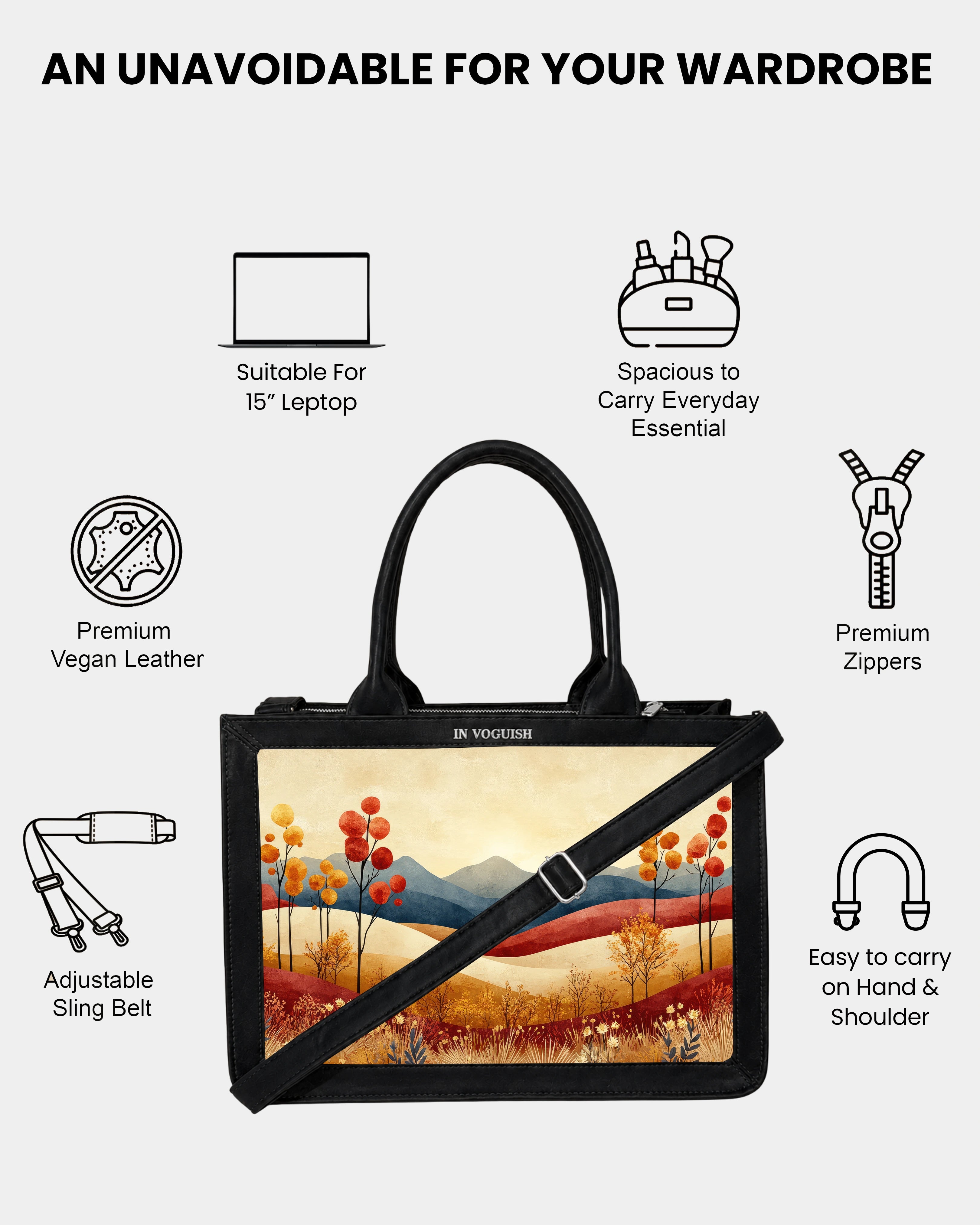 Voguish Autumn Valley Luxe Tote Bag
