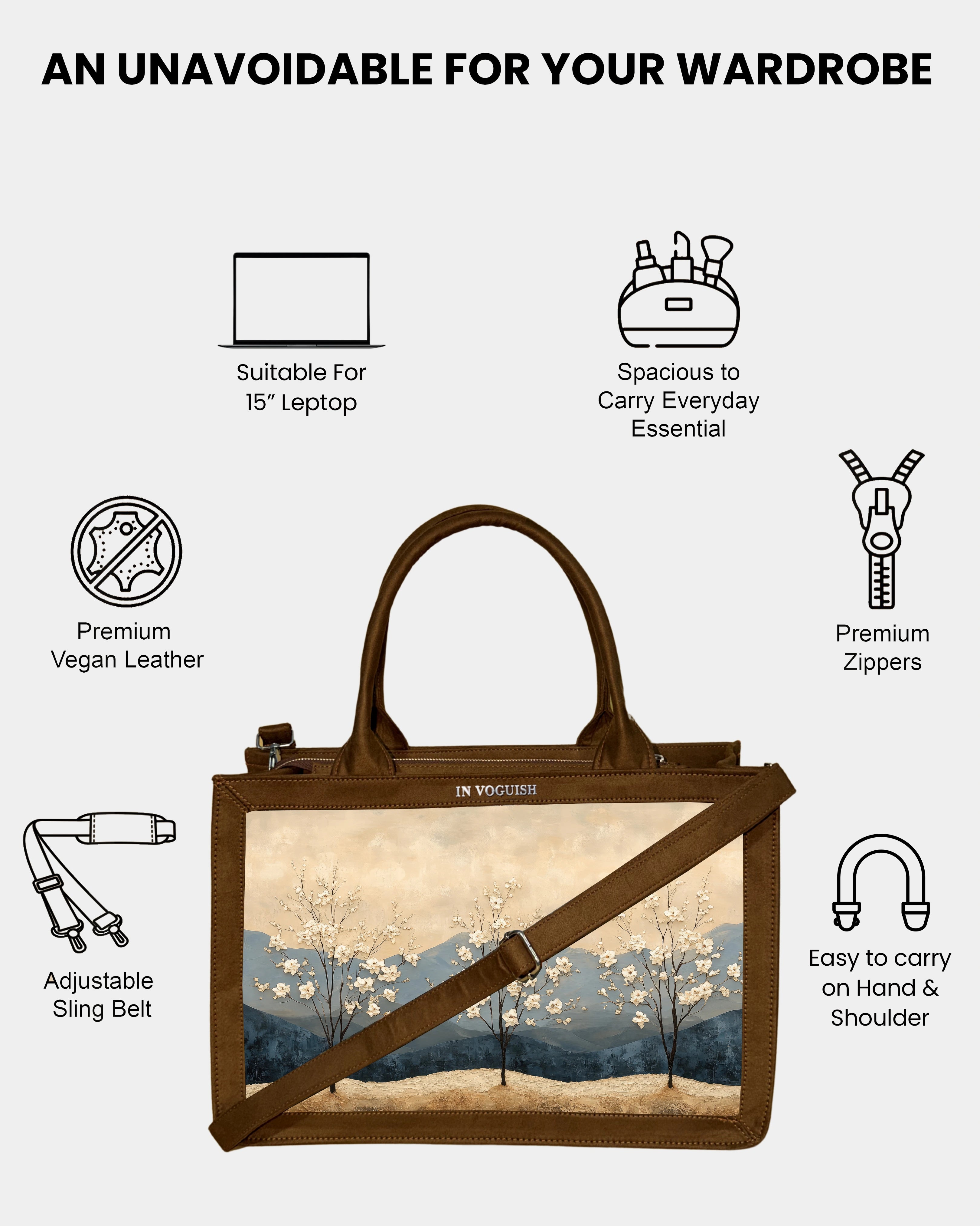 Voguish Blossom Valley Luxe Tote Bag