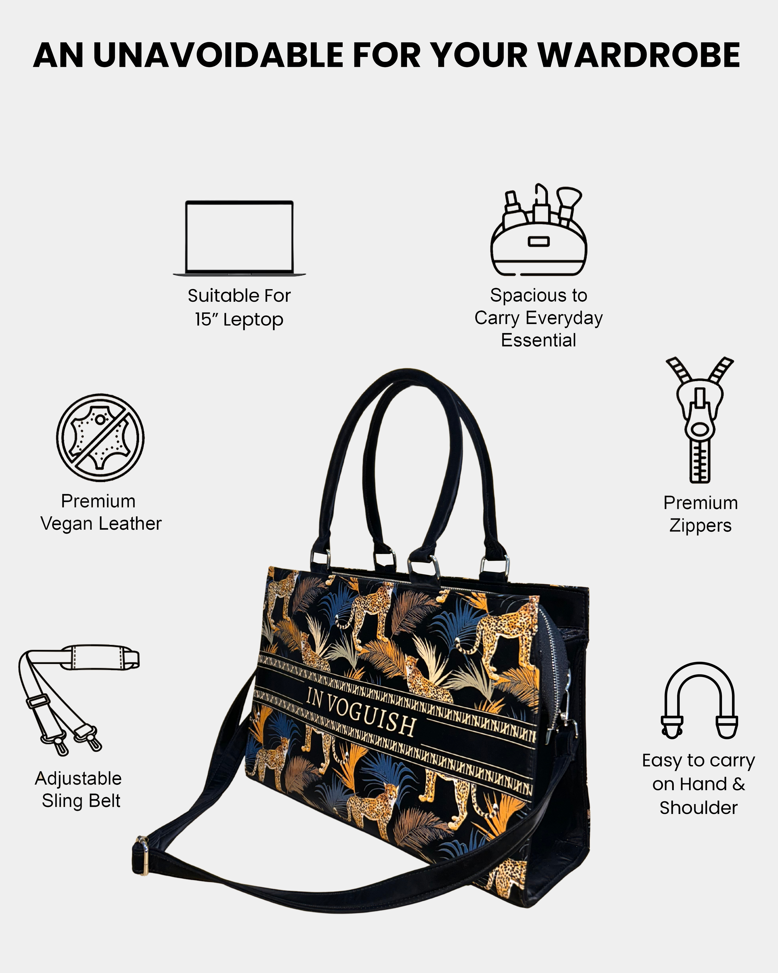 Leopard Luxe Voguish Customized Tote Bag