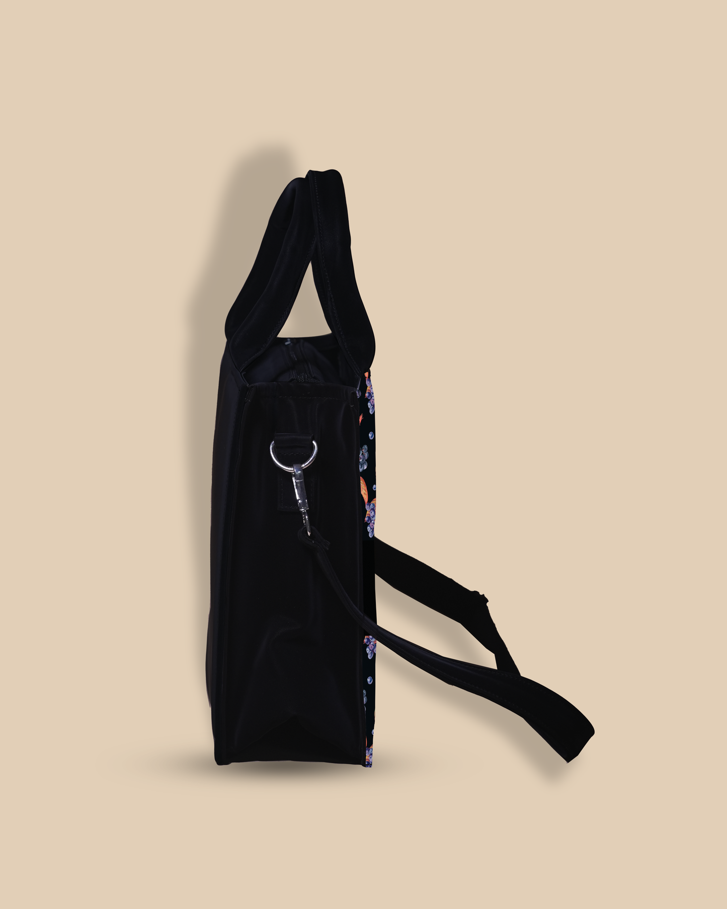 Personalized Small Tote Bag Designed with Grapes And Leaf Pattern