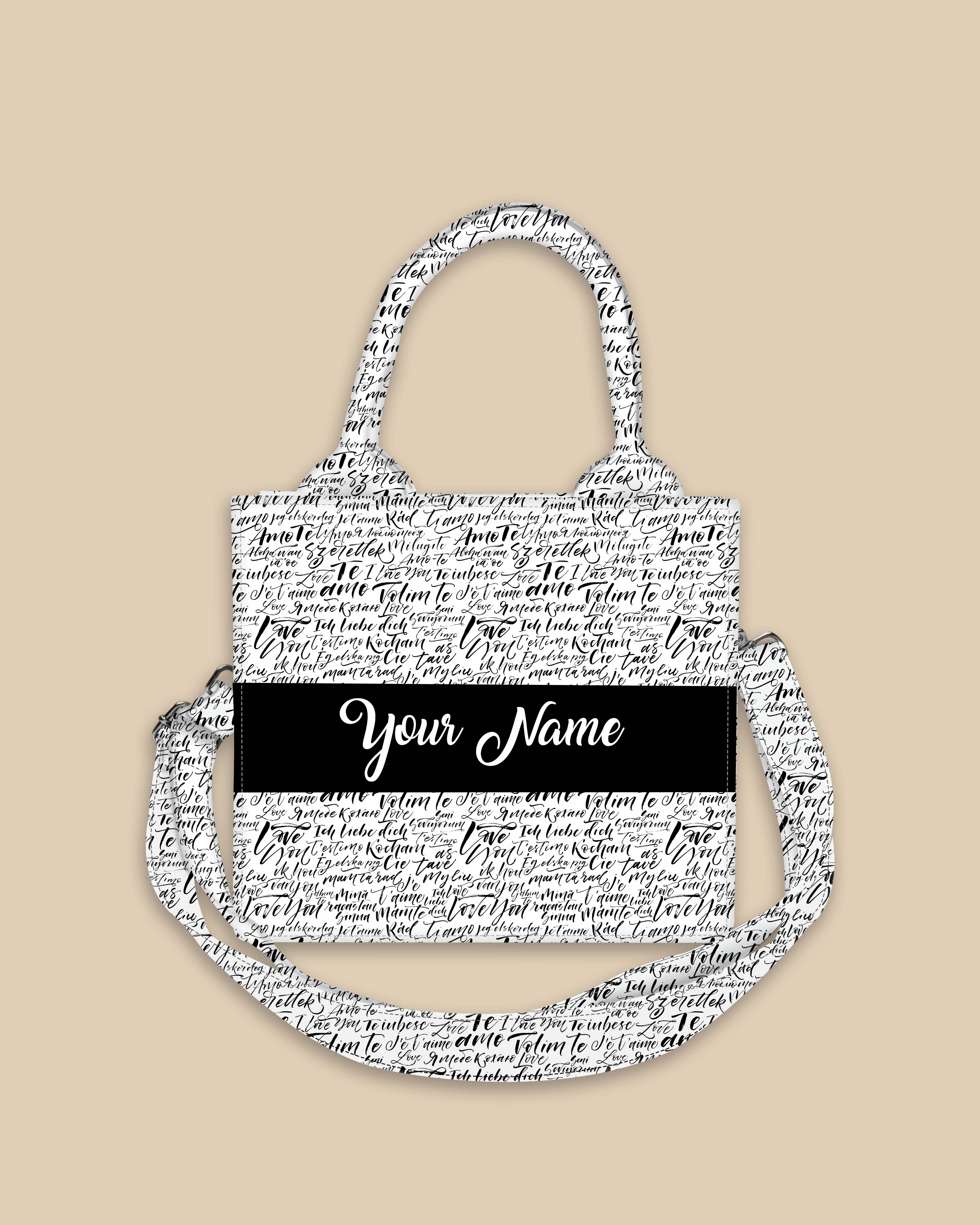 Bag Design Text Stylish Customized Tote Bag with Fragmented Script - Invoguishindia