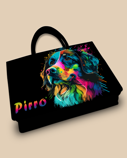 Personalized Tote Bag Designed With Colourful Dog