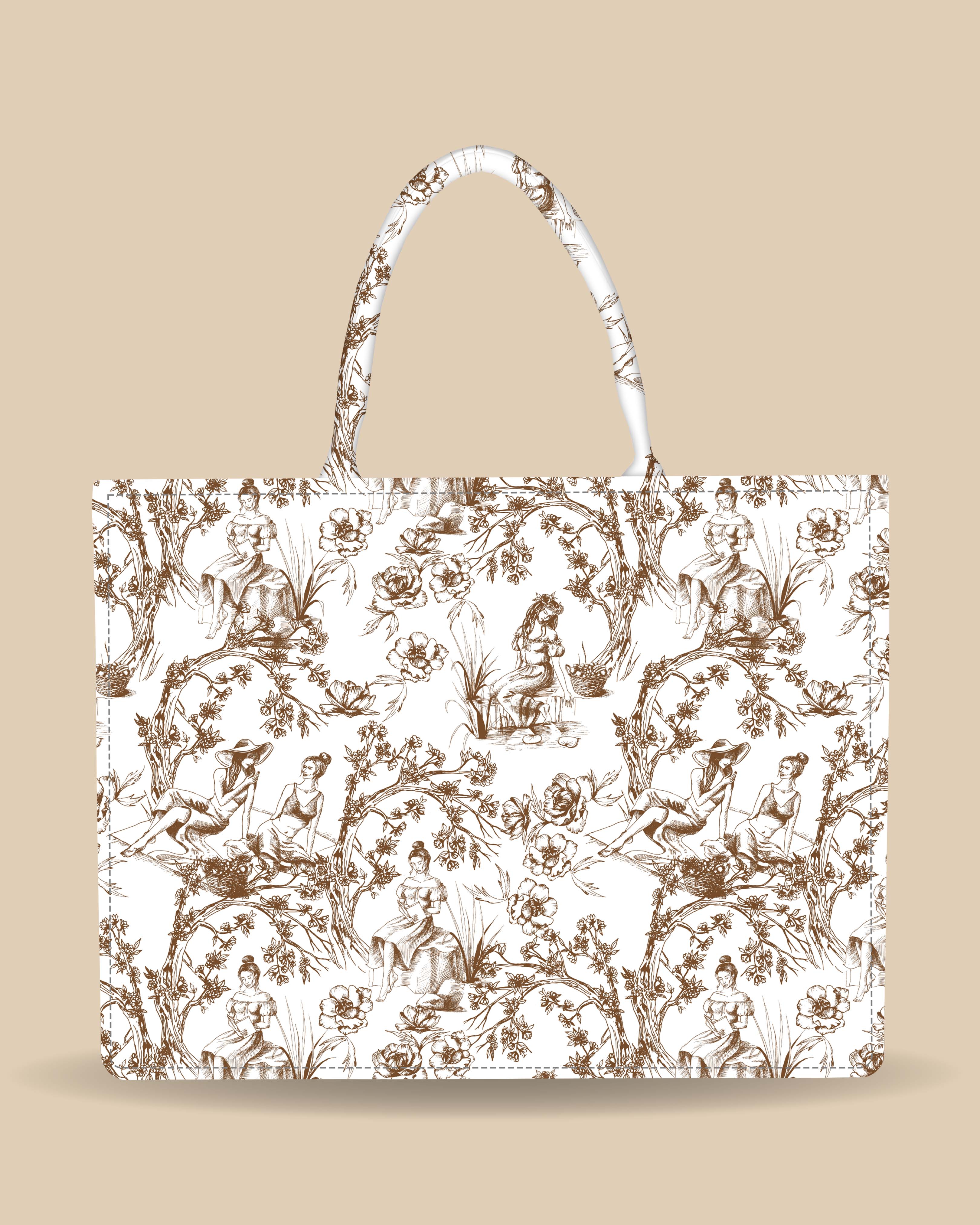 Customized Tote Bag  Designed with Beautiful Girls And Trees
