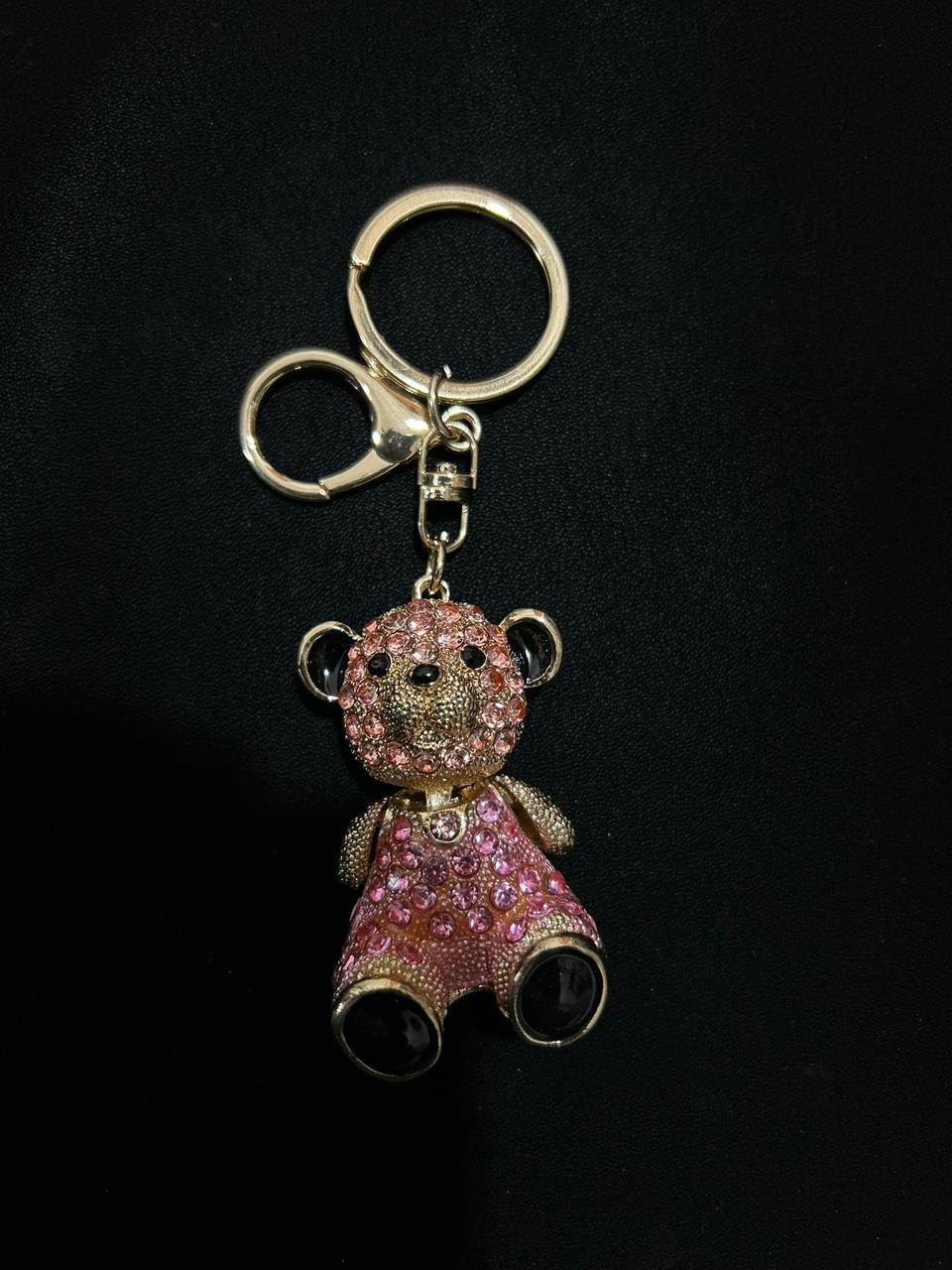 Crystal Big Bear Charm Keychain