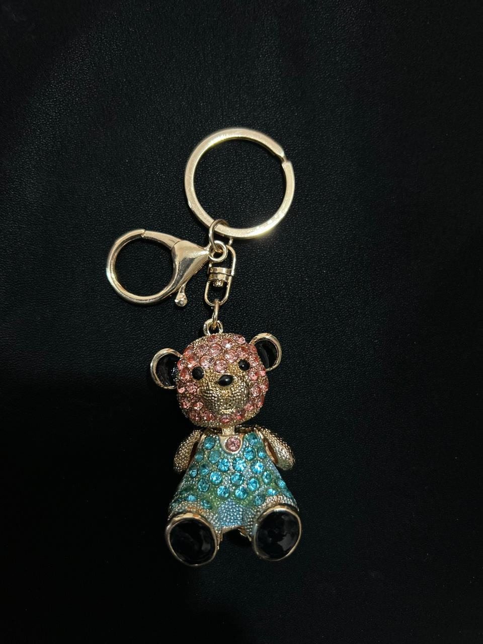 Crystal Big Bear Charm Keychain