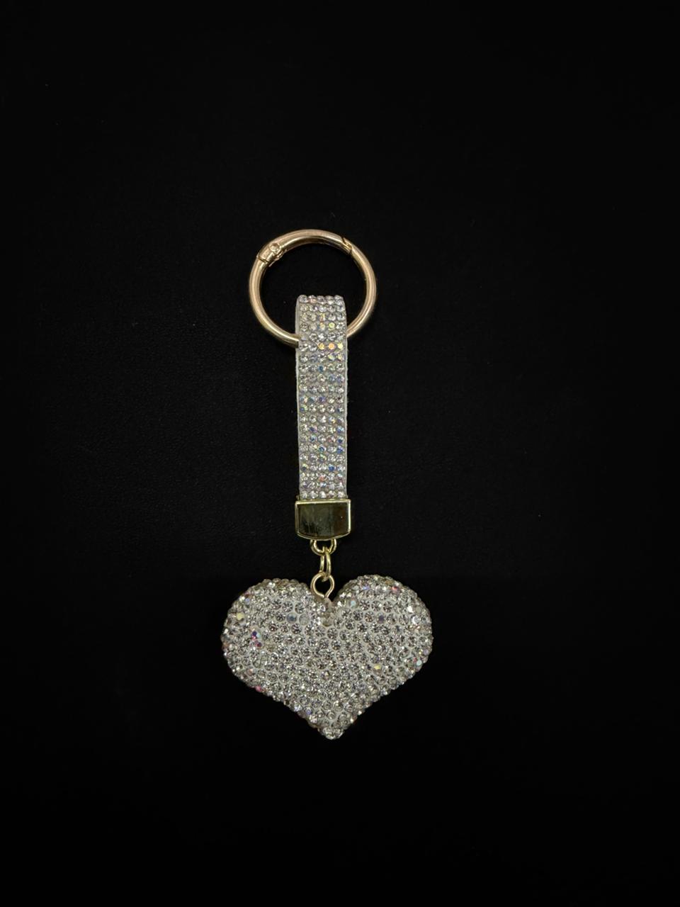 Diamond Heart Bag Charm