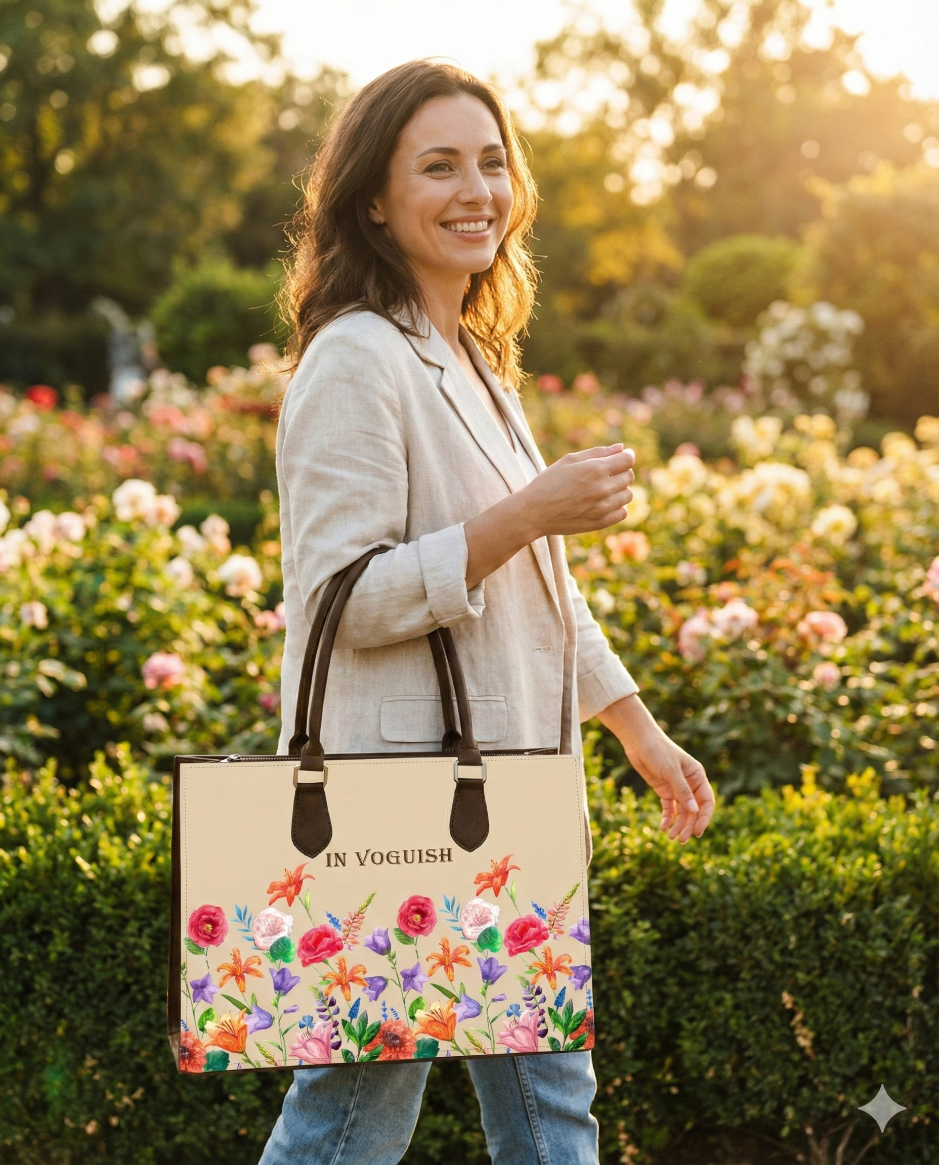 Blossom Boulevard Personalized Canvas Tote Bag