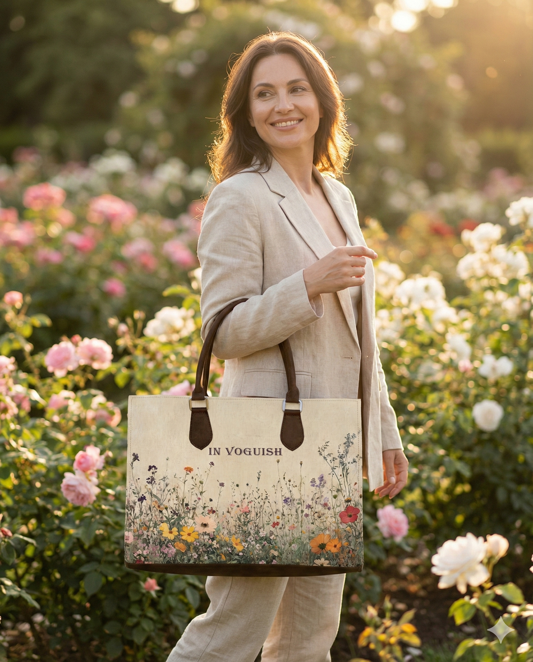 Wildflower Meadow Personalized Canvas Tote Bag