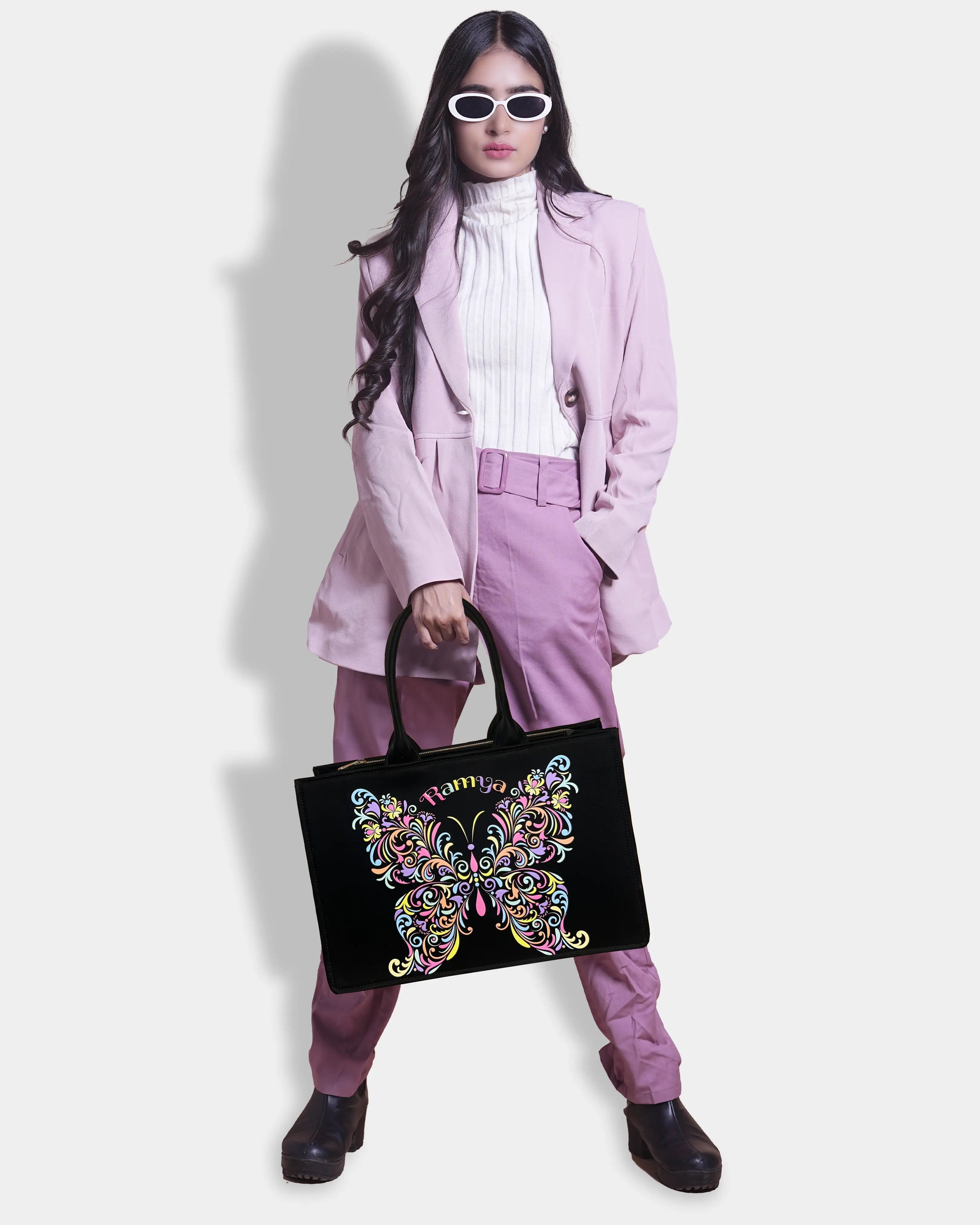 Customized Tote Bag Designed With Colorful butterfly Pattern
