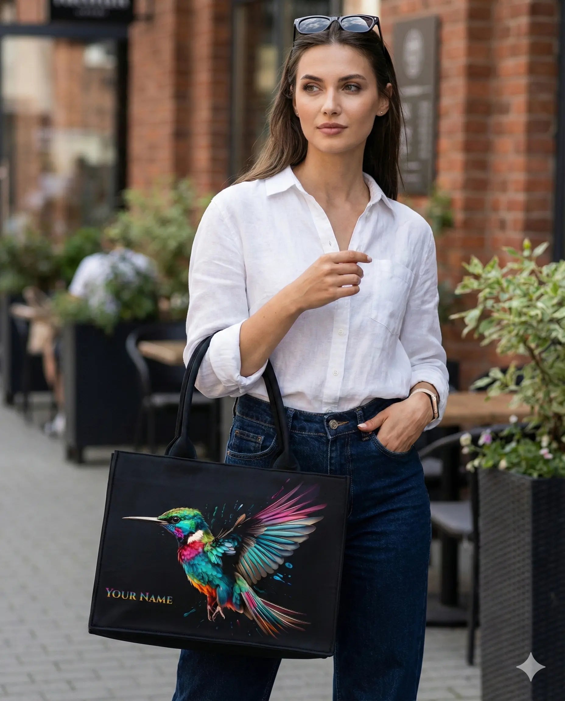 Vibrant Hummingbird Voguish Customized Tote Bag