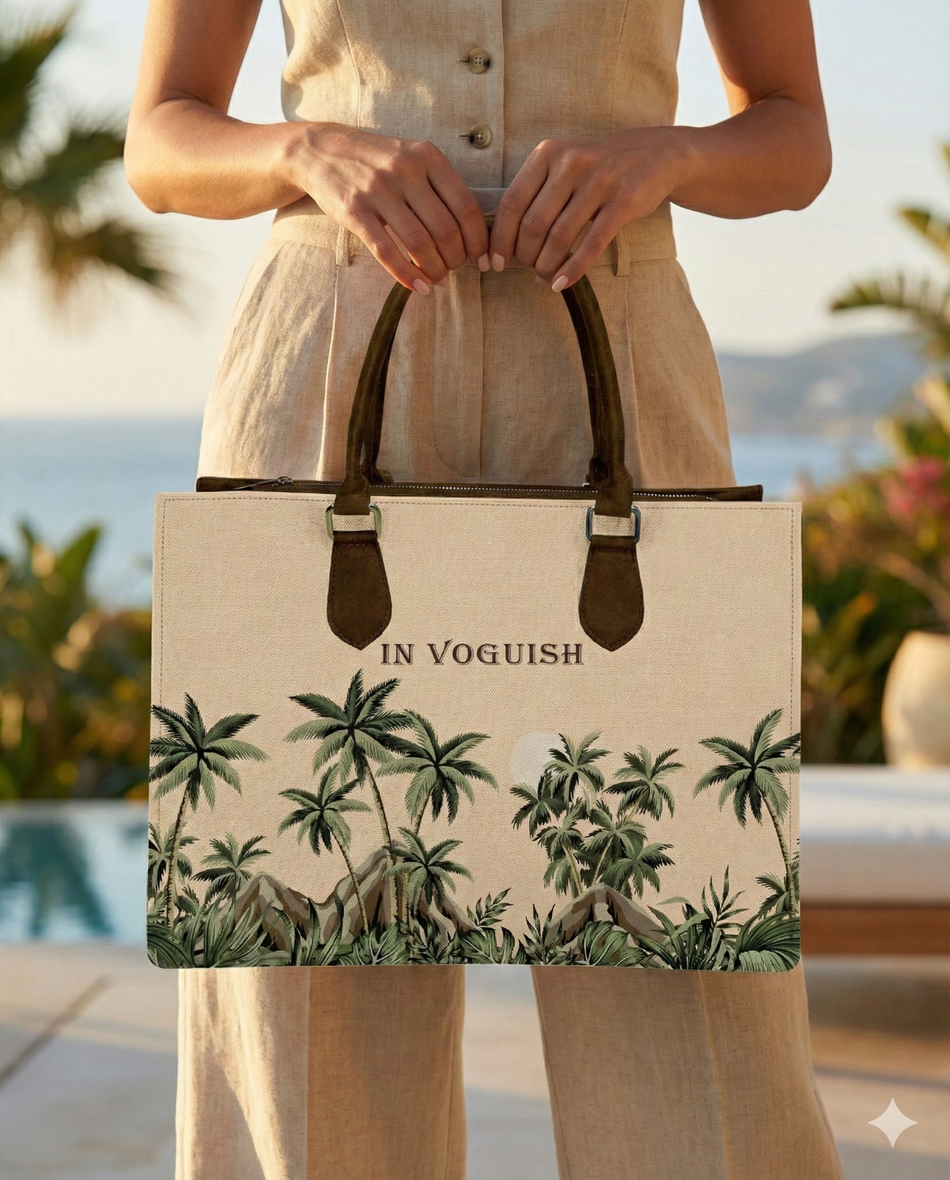 Tropical Escape Personalized Canvas Tote Bag