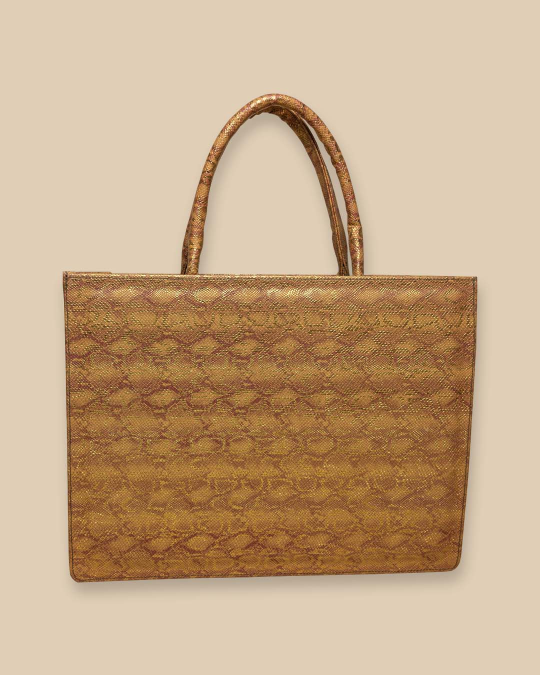 Glossy Snake Skin Leather Personalized Tote Bag