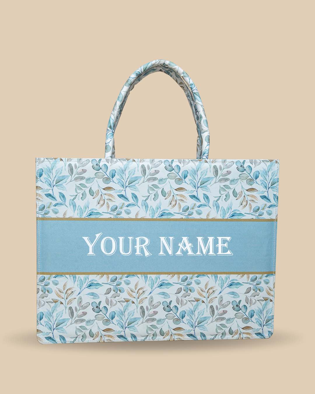 Leaf Pattern Personalized Tote Bag