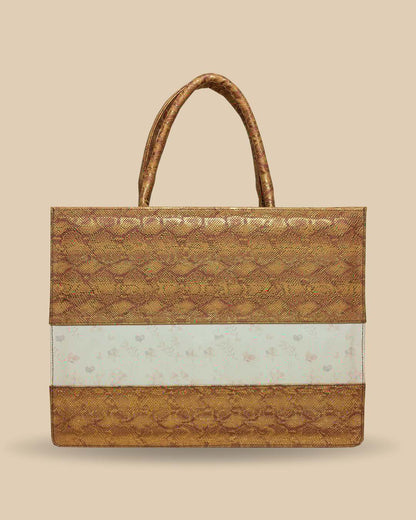 Glossy Snake Skin Leather Personalized Tote Bag