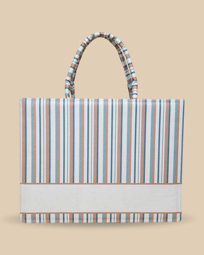 Trendy Design Vertical Line Pattern Personalized Tote Bag